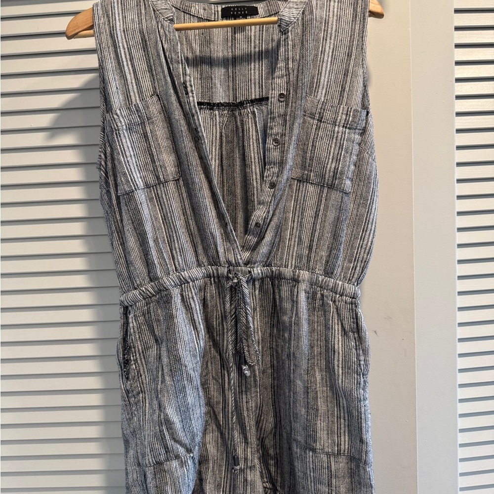 Striped Sleeveless Jumpsuit